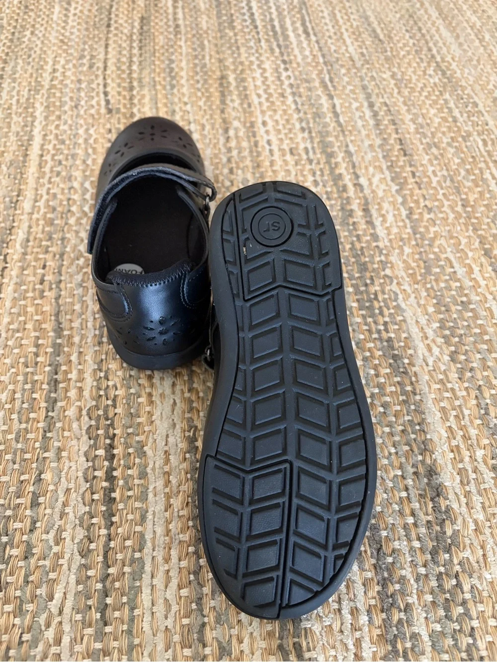 Stride Rite Girls' Black Mary Jane with Perforated Toe
